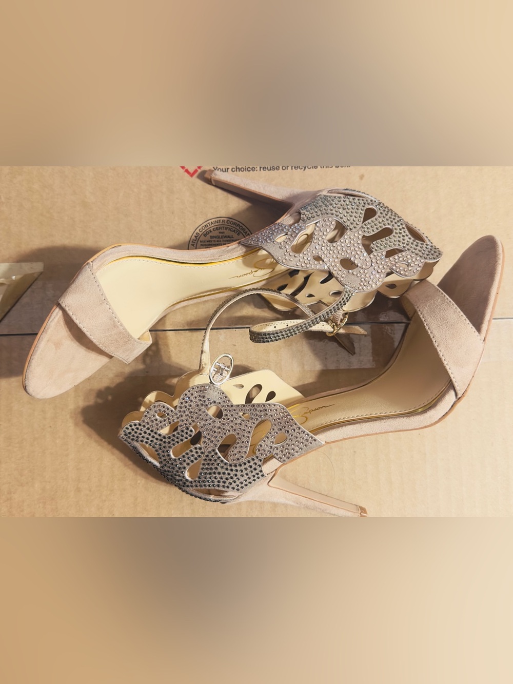 Jessica Simpson glam Suede heels